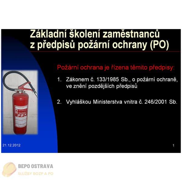 Školení PO, požární ochrany