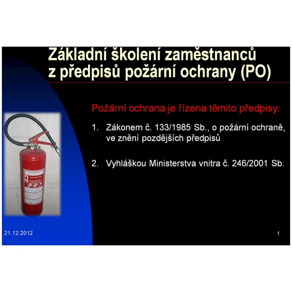 Školení PO, požární ochrany