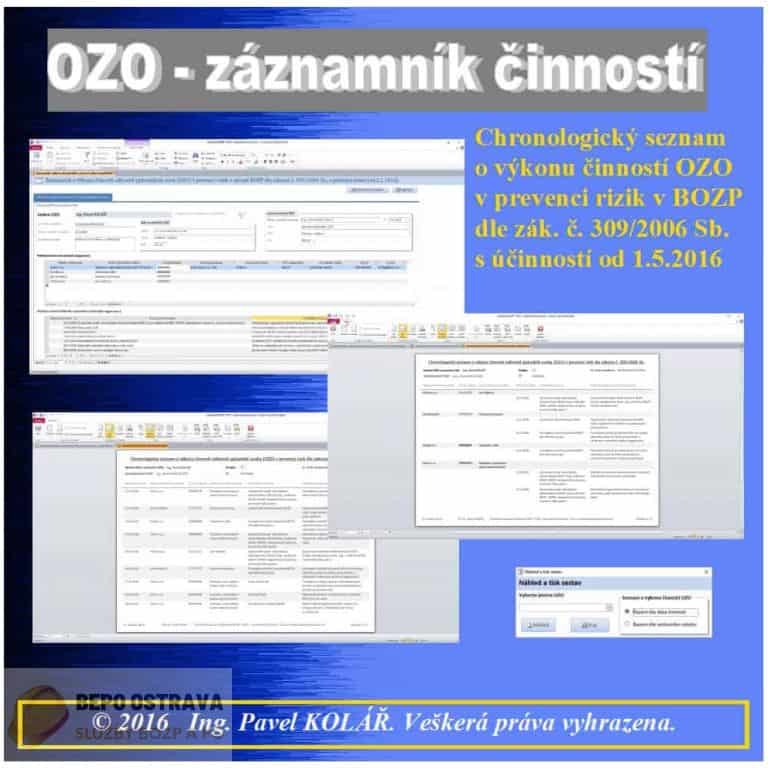 Software BOZP: OZO - záznamník činností (OV)
