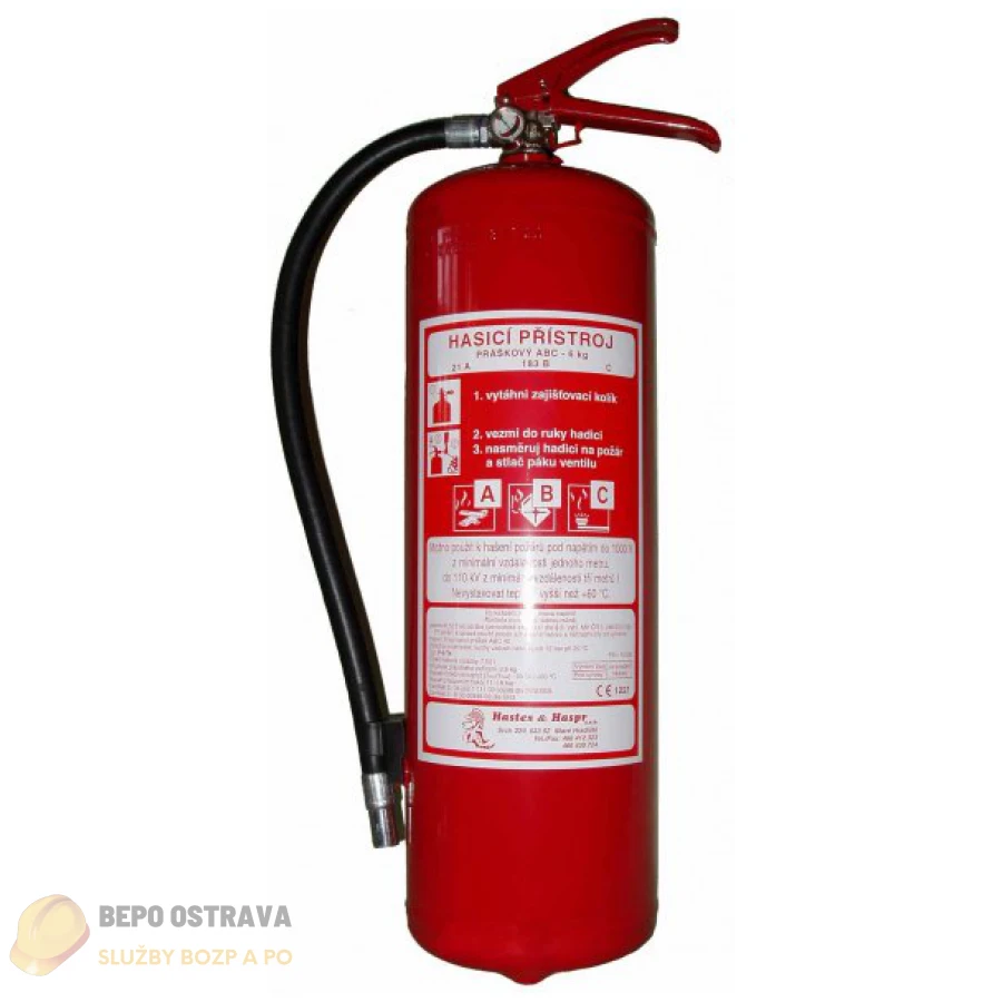 Práškový hasicí přístroj 6 kg - P6Te
