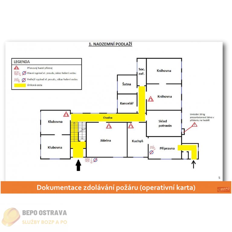 Dokumentace zdolávání požáru (DZP) - operativní karta