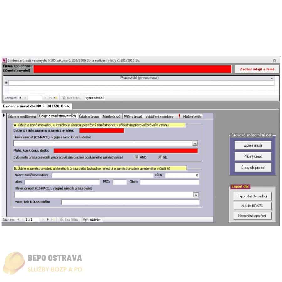 Software BOZP: MODUL Úrazy 2015 PV – obrázek 2