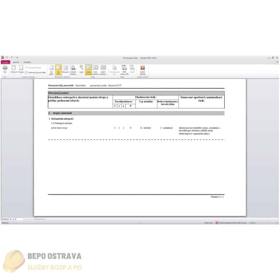 Software BOZP: MODUL Rizika 2011 OV – obrázek 5